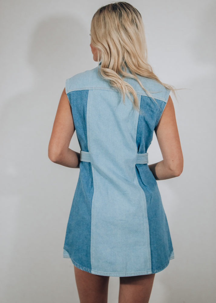 Sienna Two Tone Denim Dress