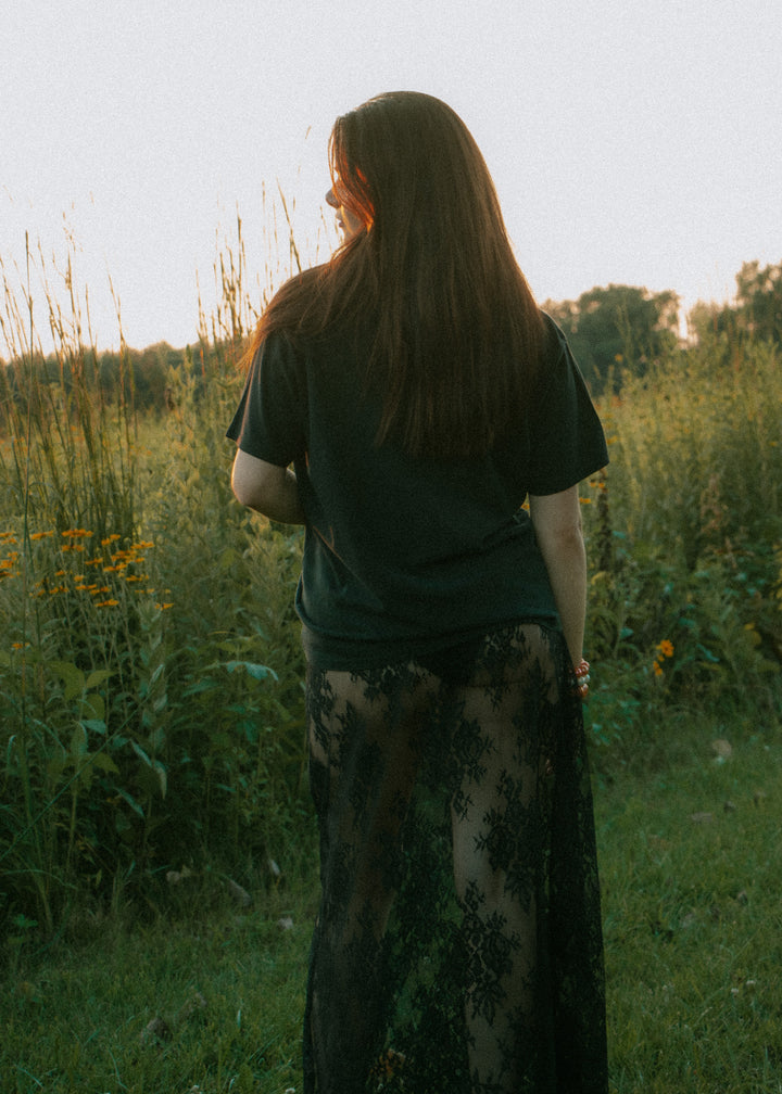 Noir Lace Midi Skirt