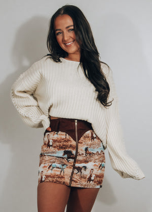 Horsin' Around Jacquard Skirt