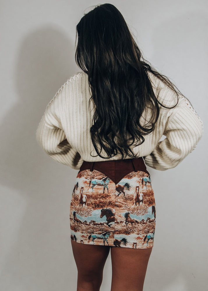 Horsin' Around Jacquard Skirt