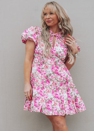 pink floral dress 