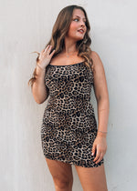 Out Late Leopard Mini Dress