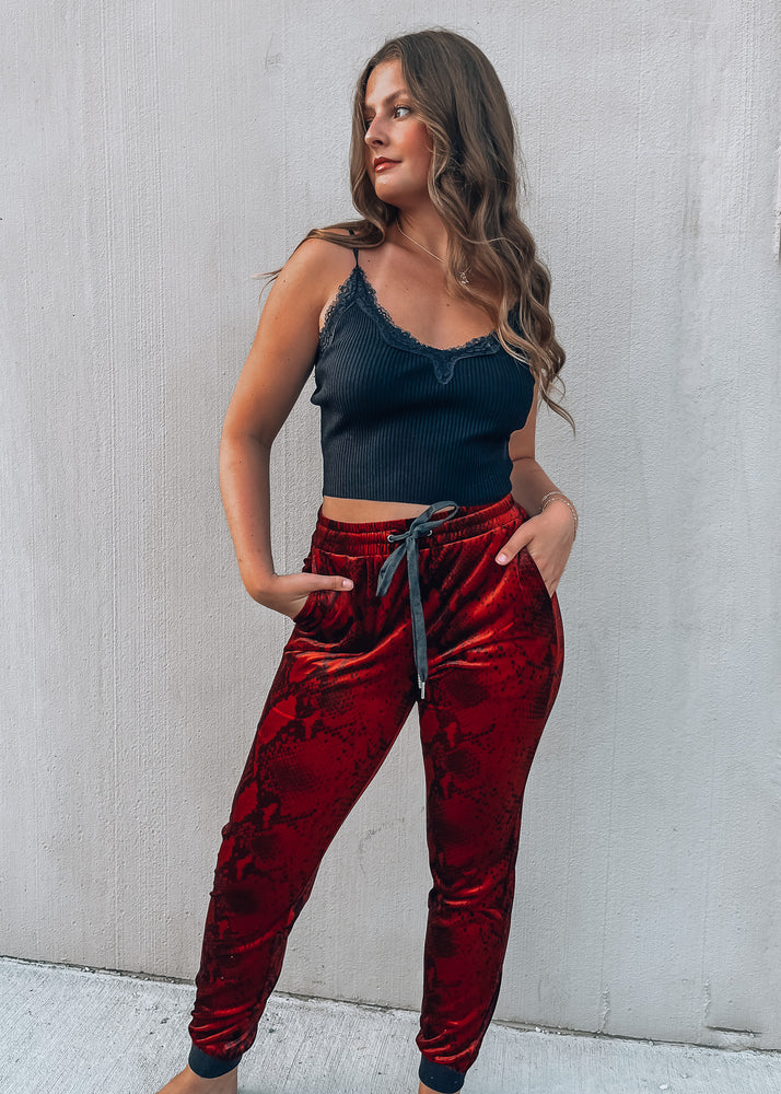 velvet joggers