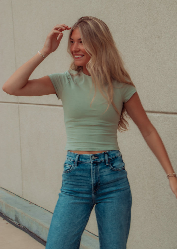 Matcha Green Basic Baby Tee