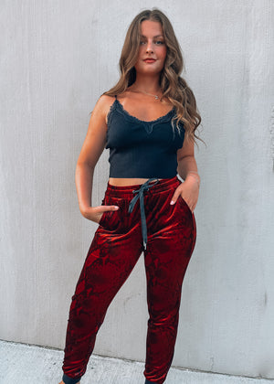 velvet joggers