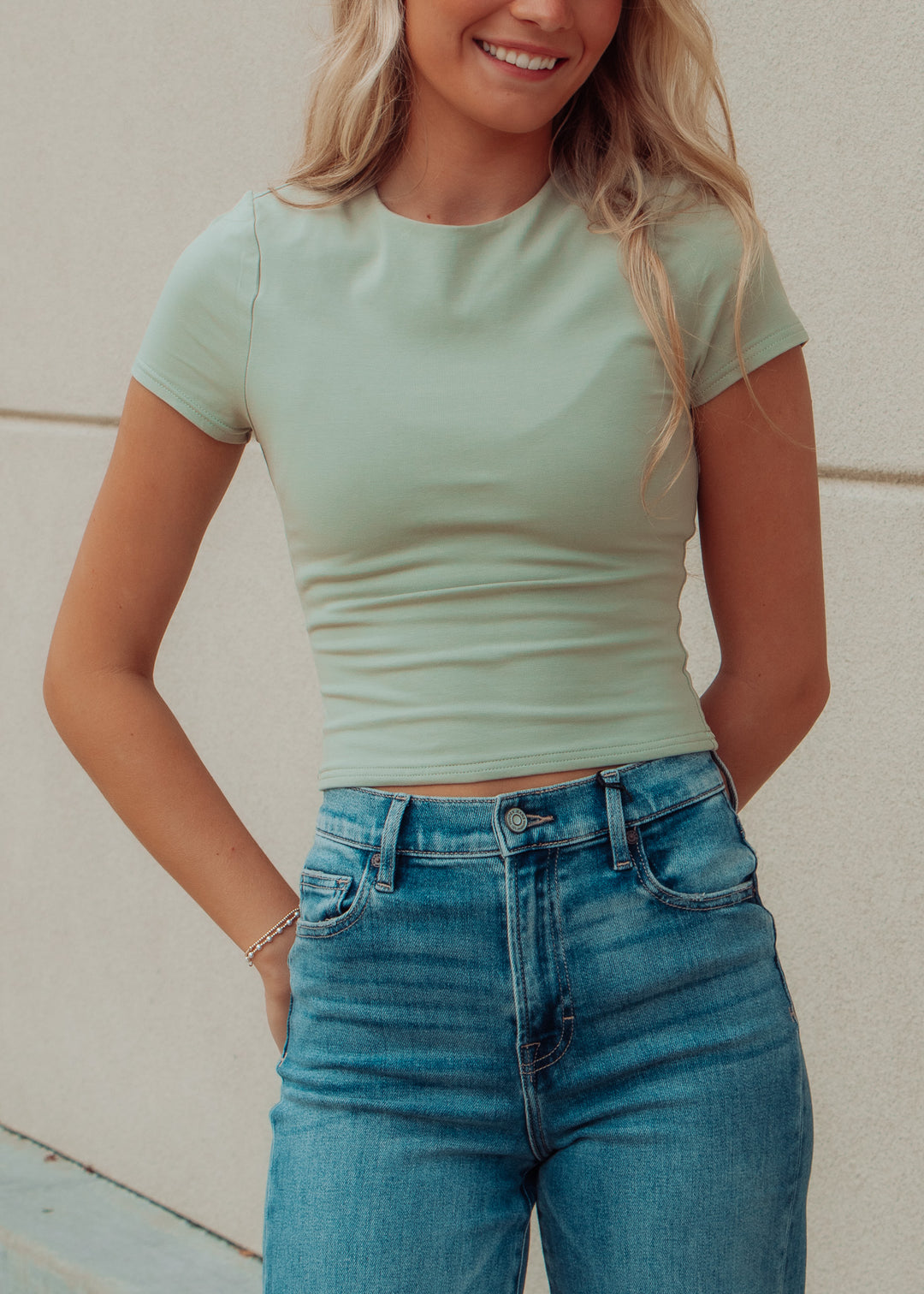 Matcha Green Basic Baby Tee