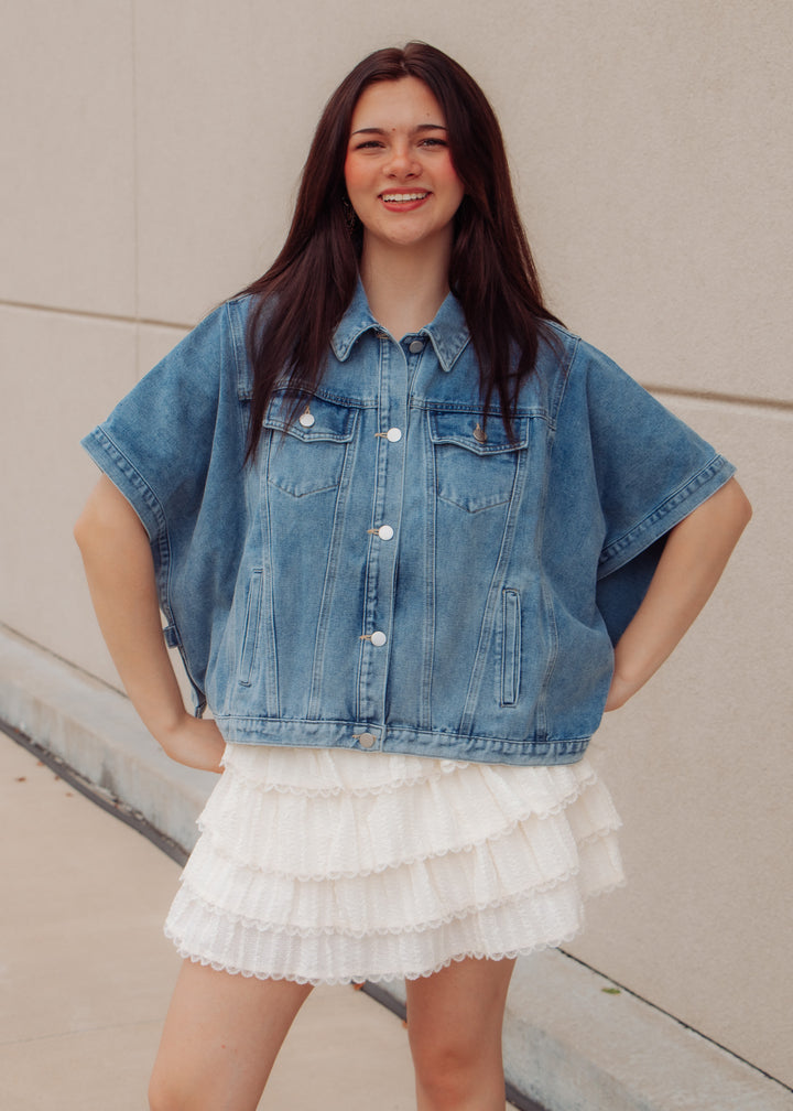 Downtown Denim Cape Jacket