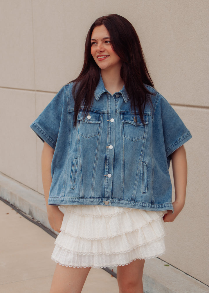 Downtown Denim Cape Jacket