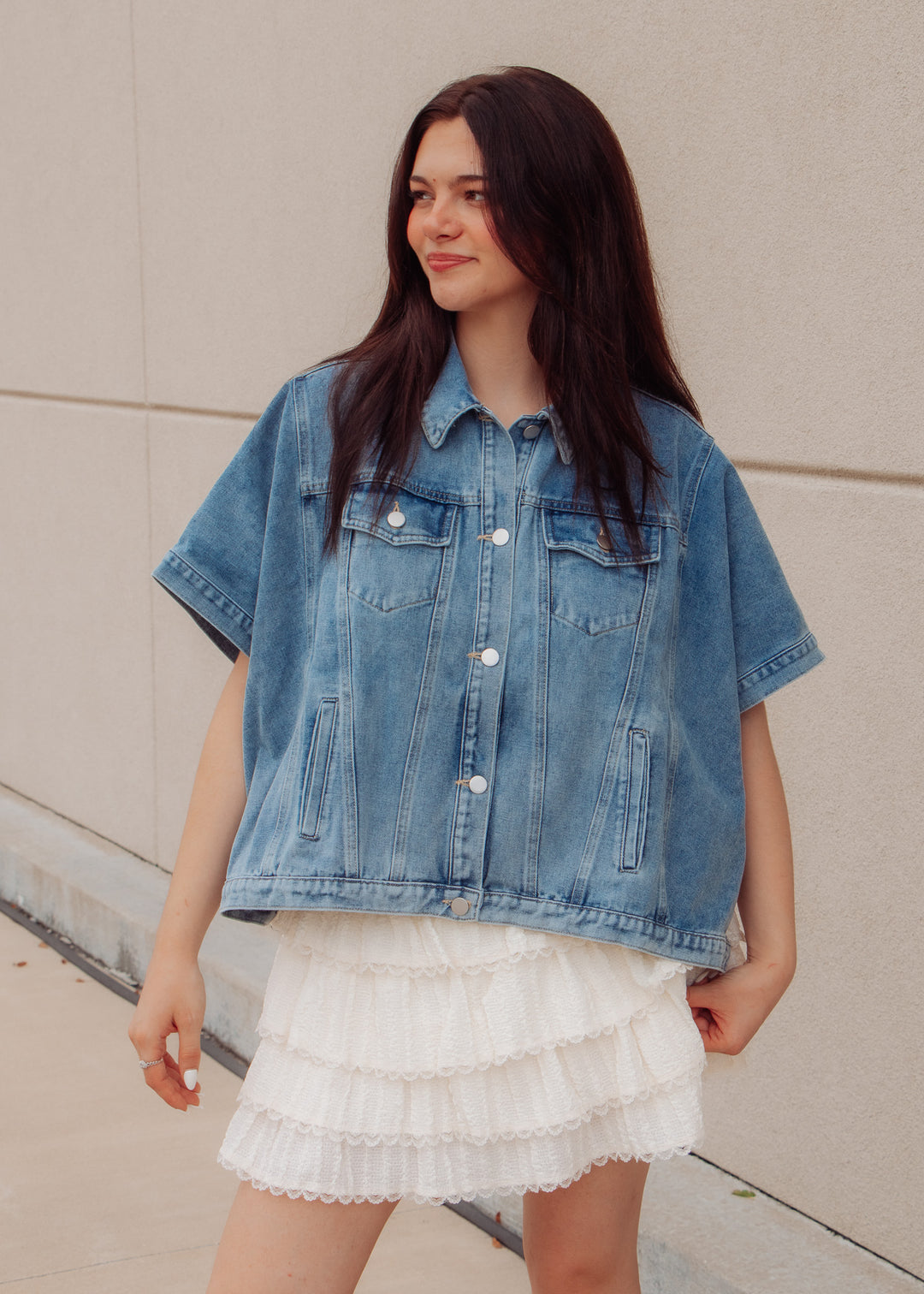 Downtown Denim Cape Jacket