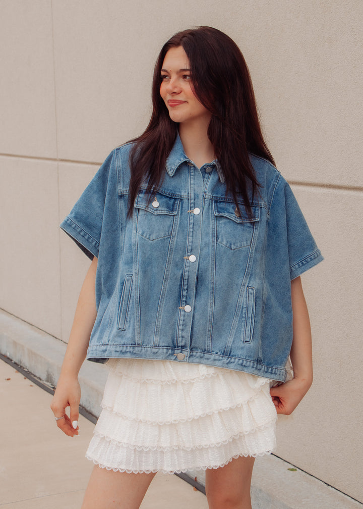Downtown Denim Cape Jacket