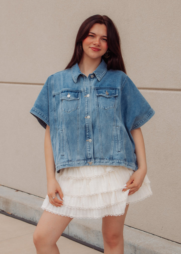 Downtown Denim Cape Jacket