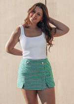 Green and white skort 