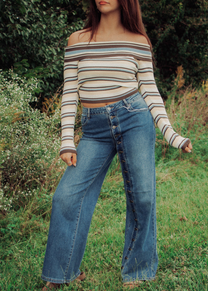 Bianca Buttoned Wide Leg Jean