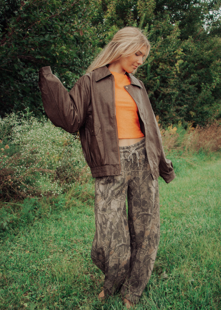 Brown Biker Vegan Leather Jacket