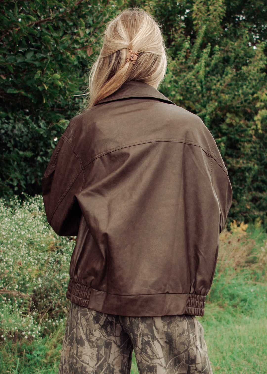 Brown Biker Vegan Leather Jacket