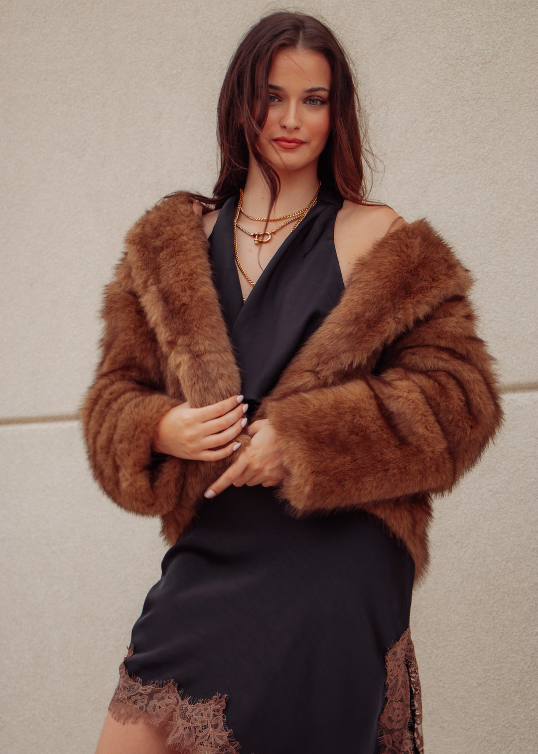 Felicity Faux Fur Hooded Jacket