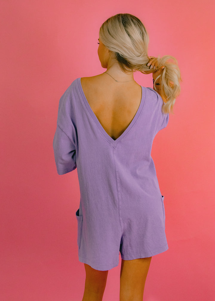 Deep v-back romper