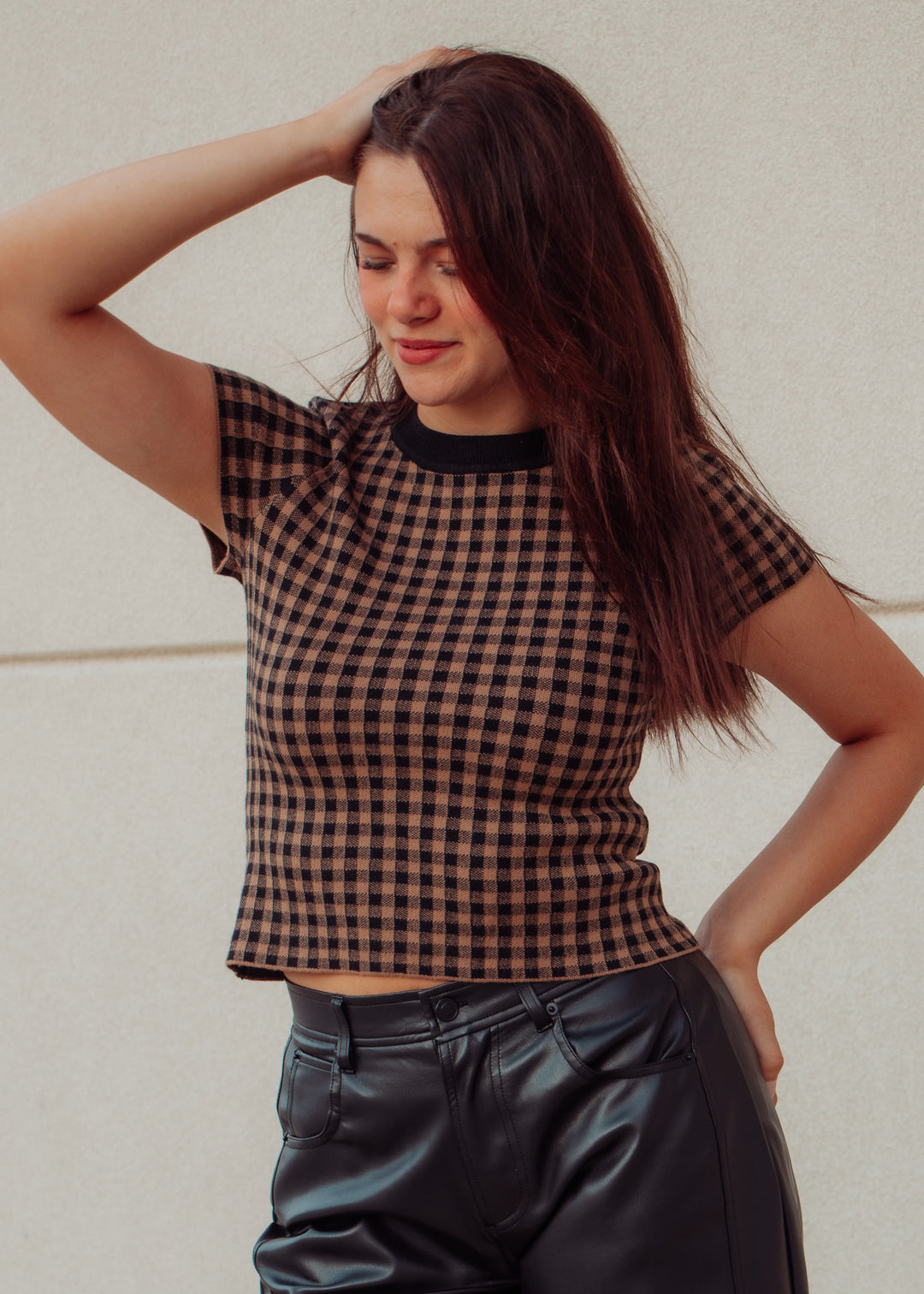 October Nights Gingham Top