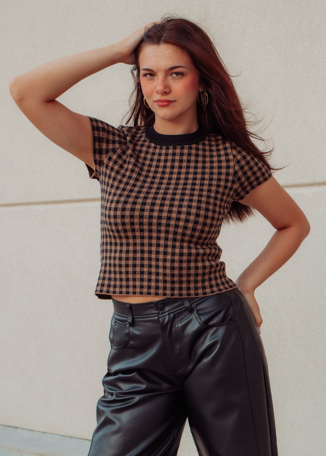 October Nights Gingham Top