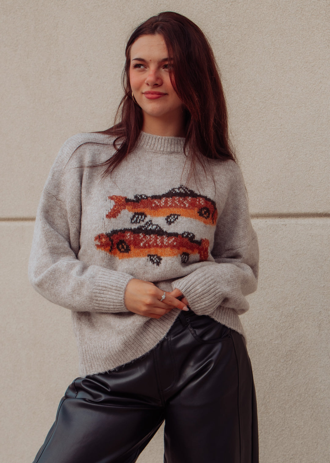 Trout Graphic Knit Sweater