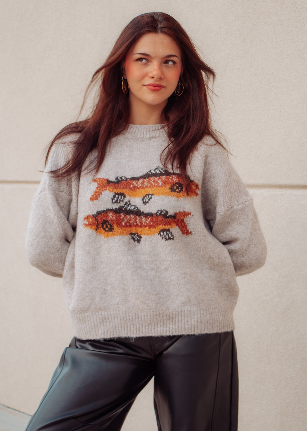 Trout Graphic Knit Sweater