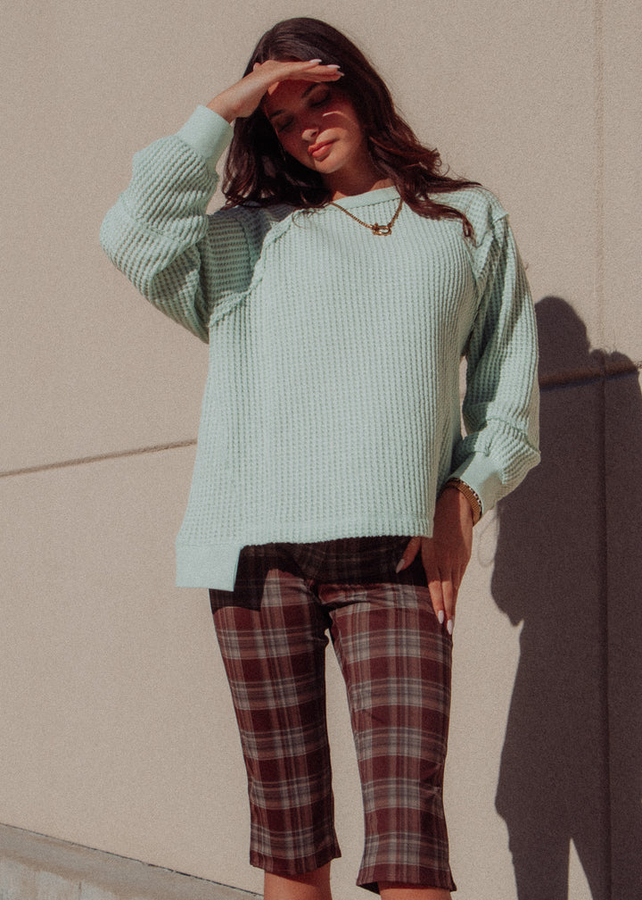 Marcy Matcha Waffle Knit