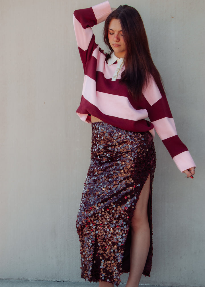 Vivify Vino Sequin skirt