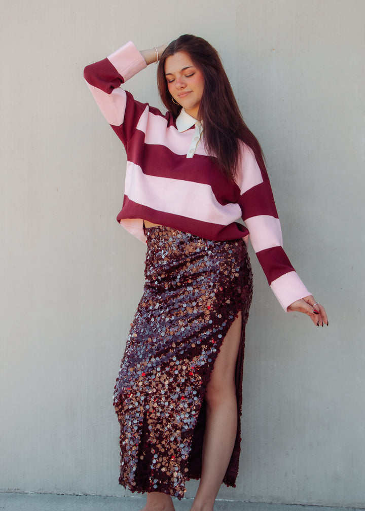 Vivify Vino Sequin skirt