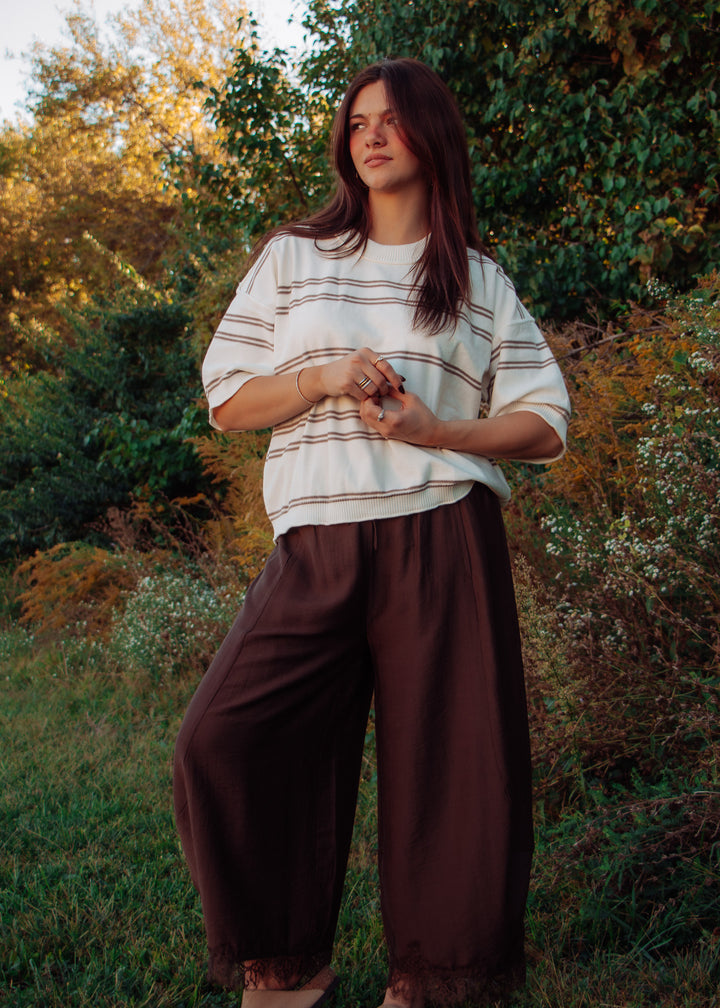 Cinnamon Dolce Striped Sweater Top