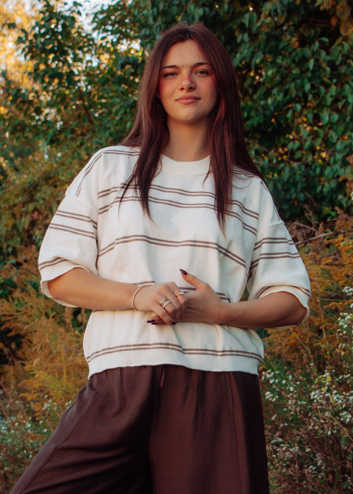 Cinnamon Dolce Striped Sweater Top