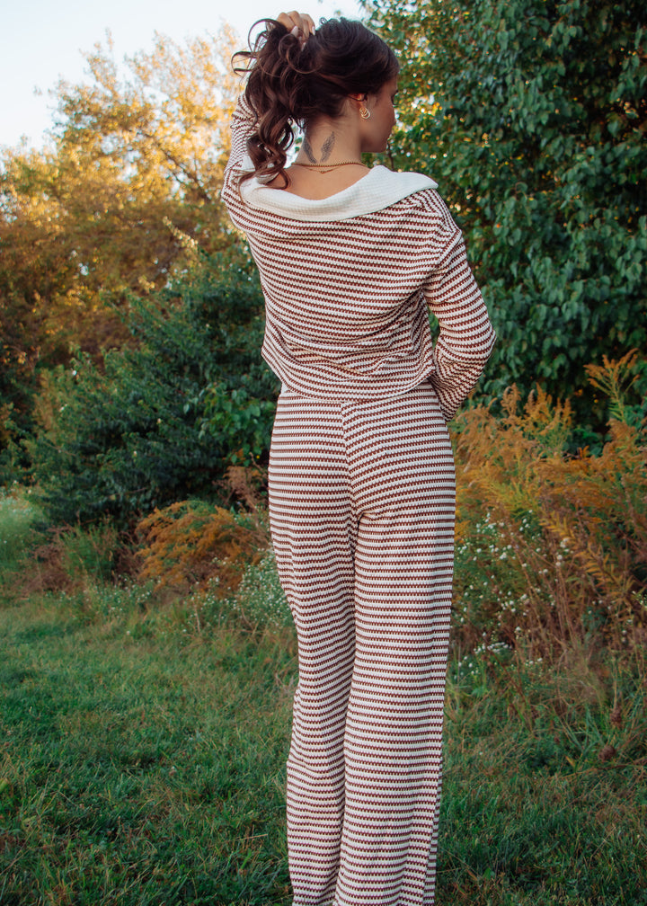 After Dinner Brown Striped Set