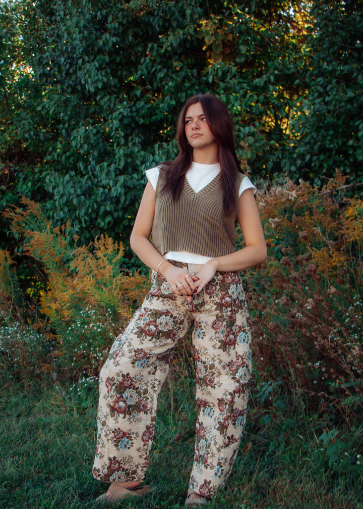 Floral Tapestry Barrel Pant