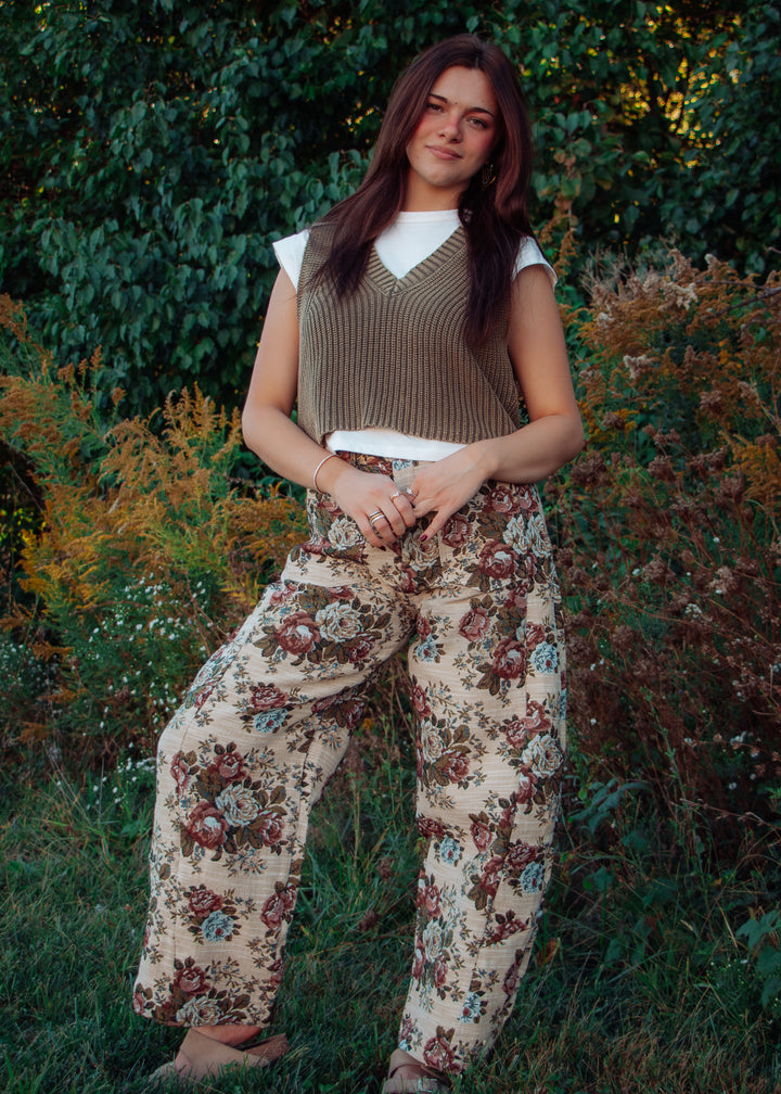 Floral Tapestry Barrel Pant