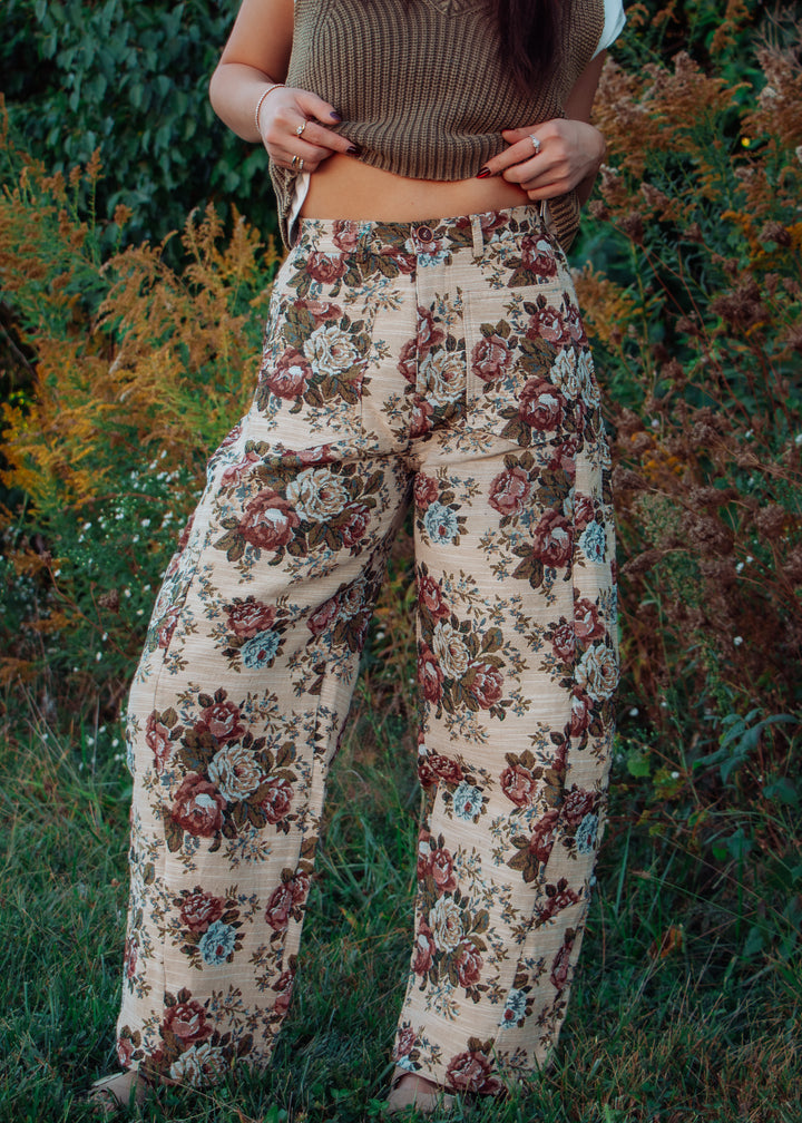 Floral Tapestry Barrel Pant