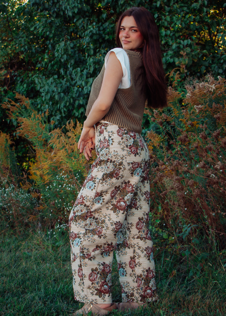 Floral Tapestry Barrel Pant