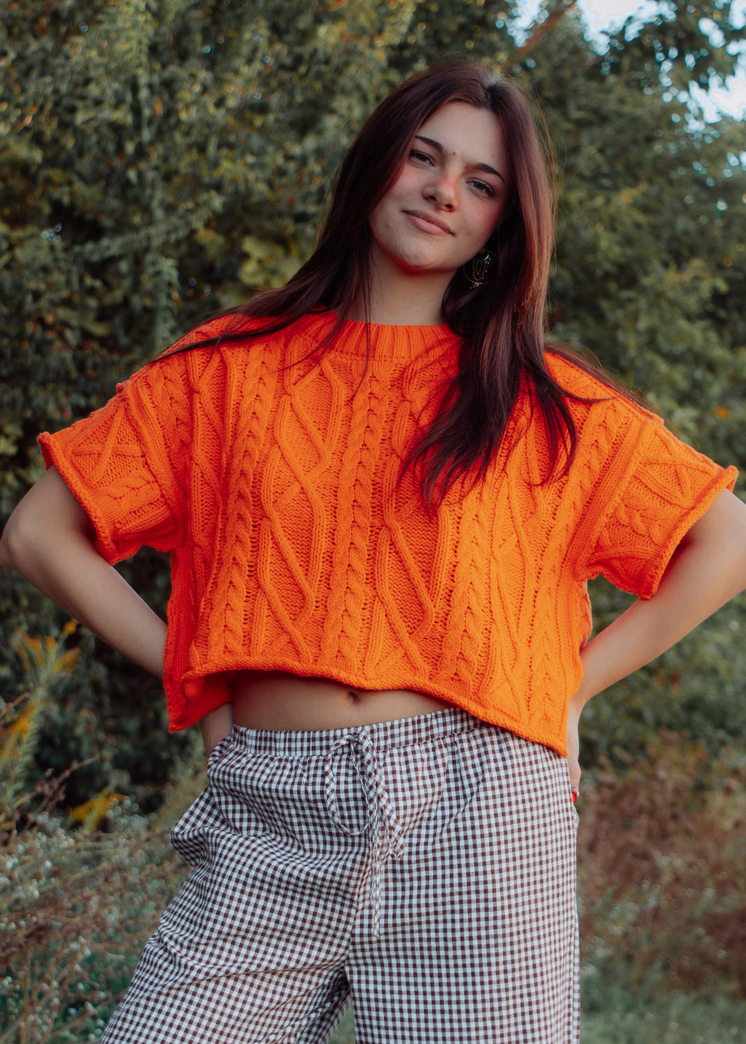Seattle Orange Cable Knit Tee
