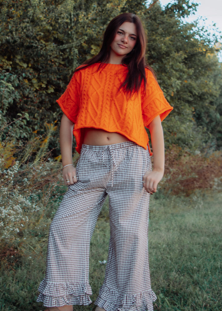Seattle Orange Cable Knit Tee