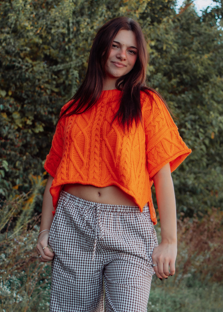 Seattle Orange Cable Knit Tee