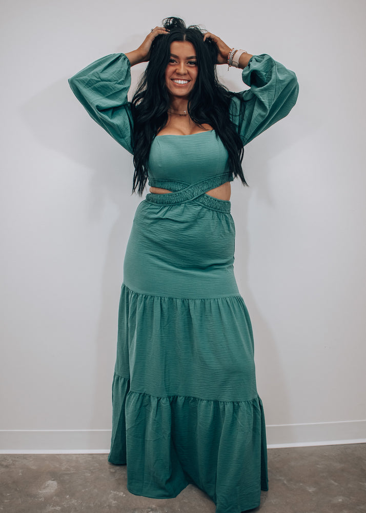 Fall For You Sage Maxi Dress