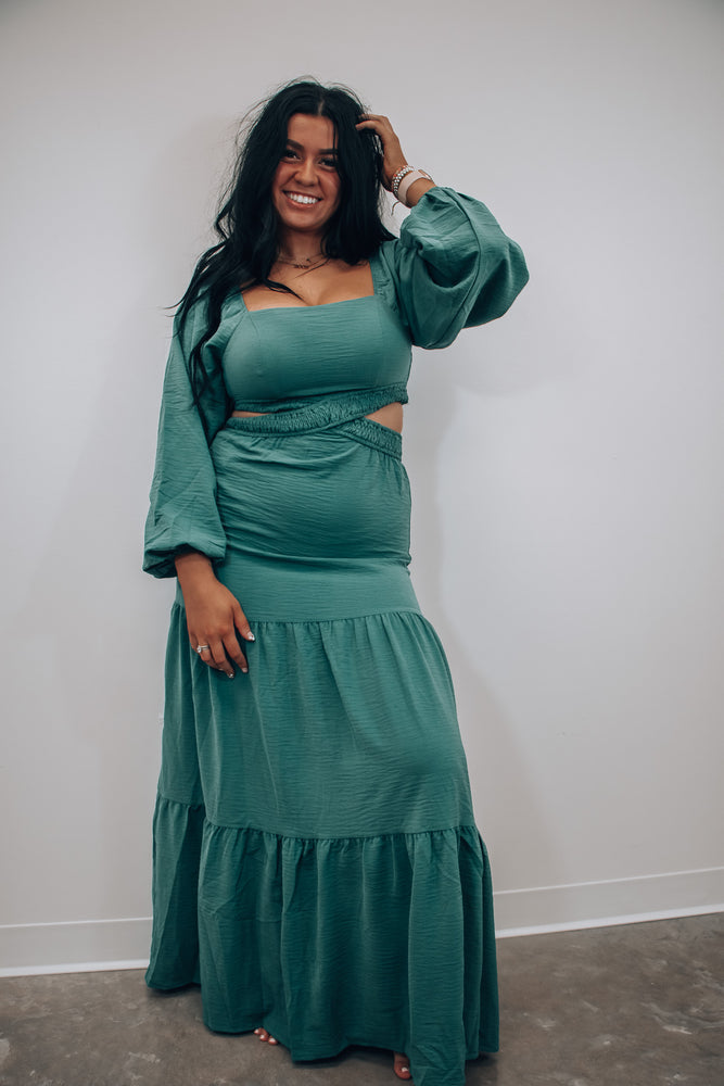 Fall For You Sage Maxi Dress
