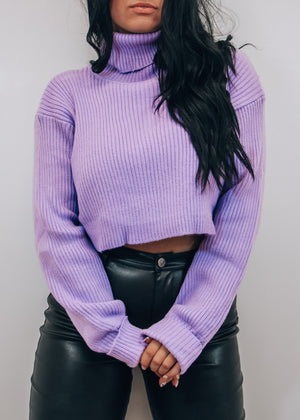 
            
                Load image into Gallery viewer, Sincerely Yours Lavender Cropped Sweater
            
        