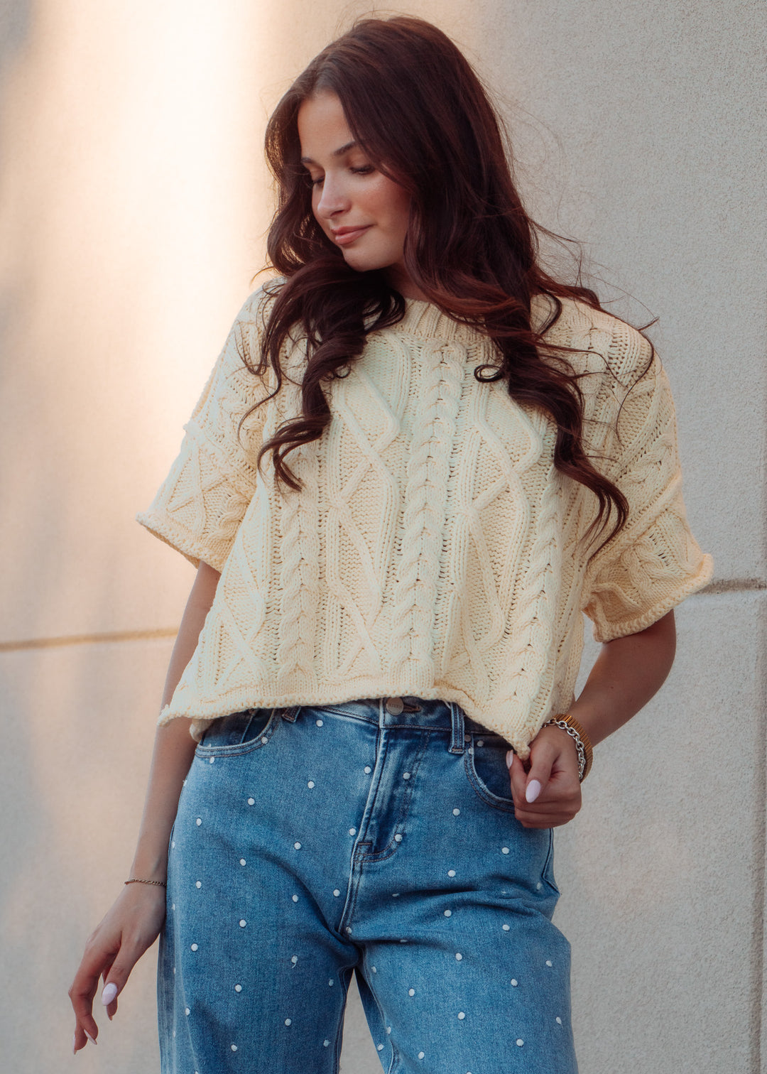 Seattle Lemon Cable Knit Tee