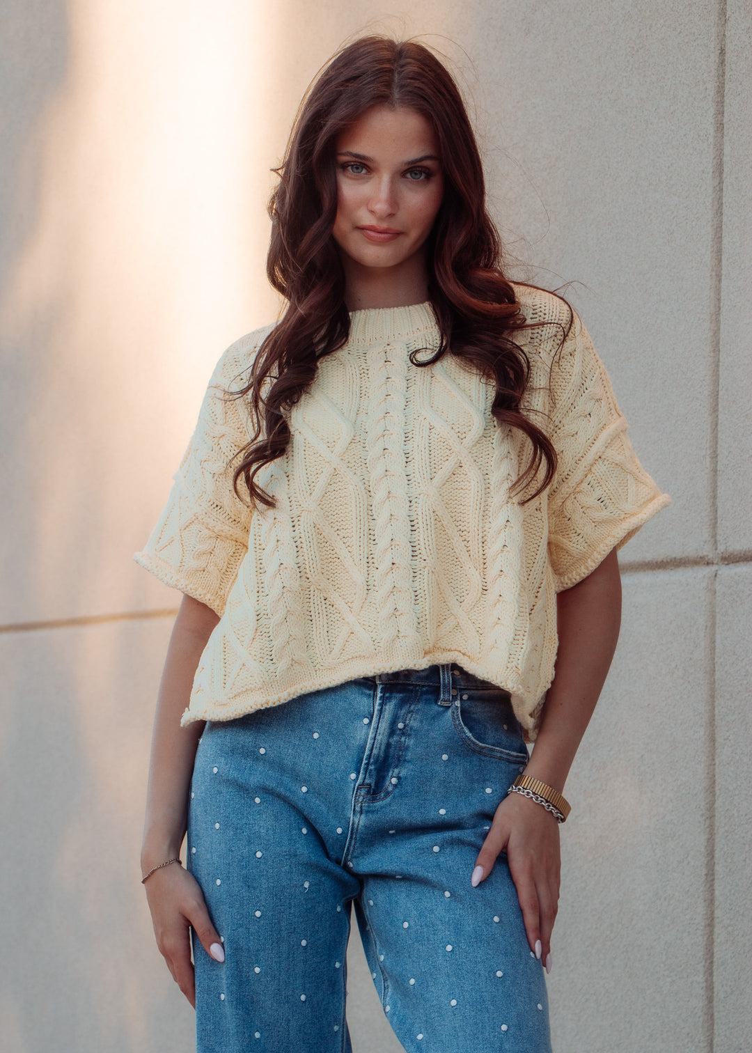 Seattle Lemon Cable Knit Tee