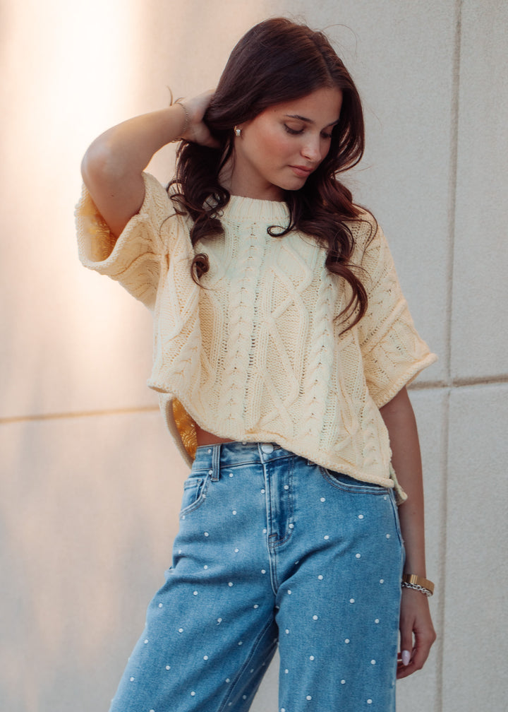 Seattle Lemon Cable Knit Tee