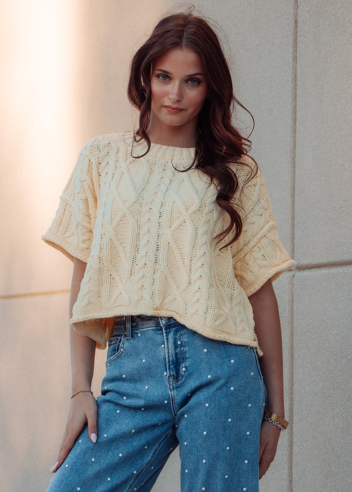 Seattle Lemon Cable Knit Tee