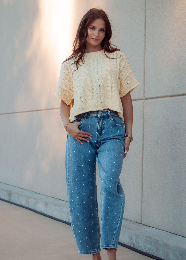 Seattle Lemon Cable Knit Tee