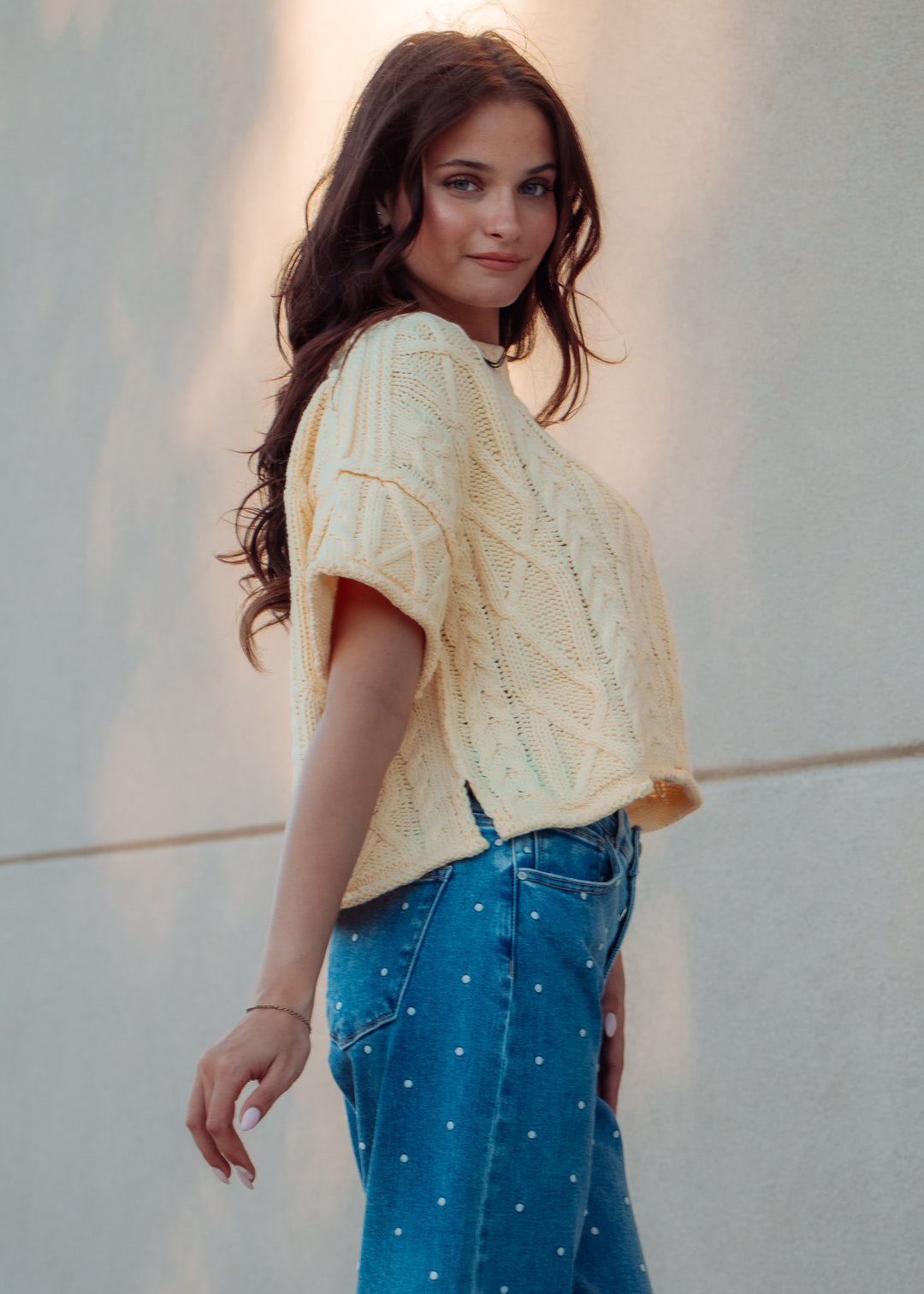 Seattle Lemon Cable Knit Tee