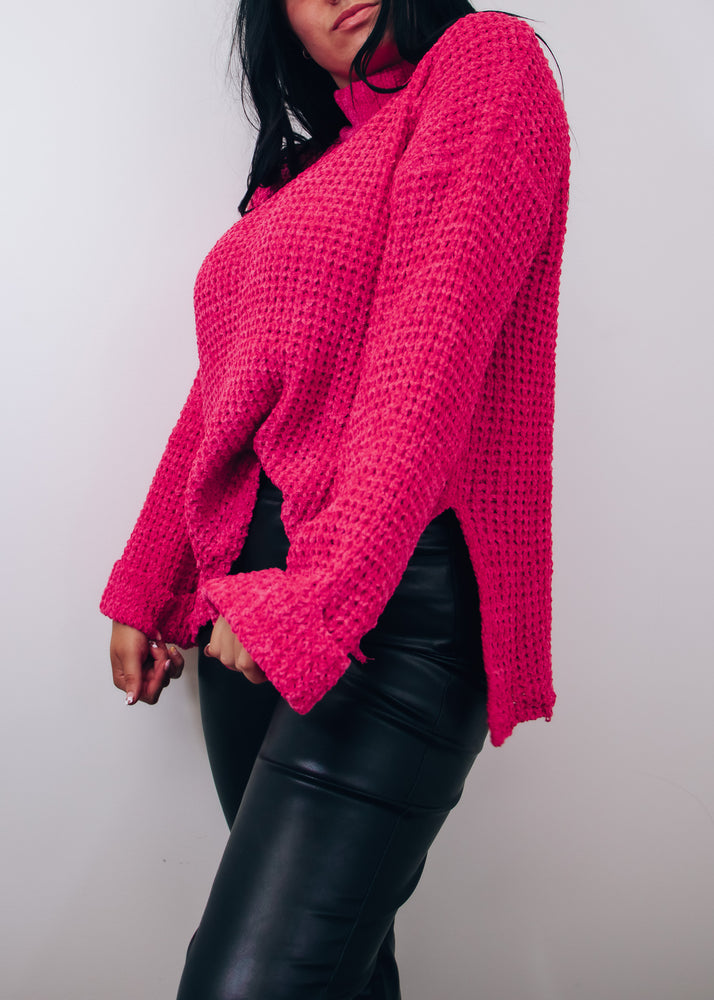 
            
                Load image into Gallery viewer, Paulie Pink Chenille Sweater
            
        