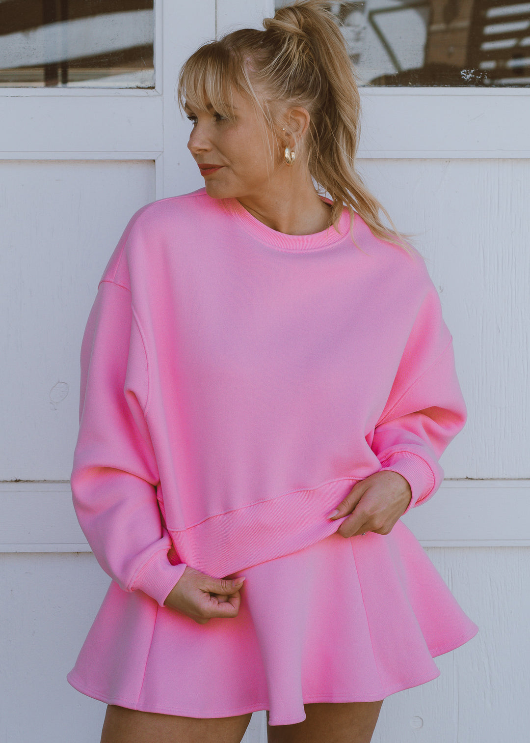 pink sweater