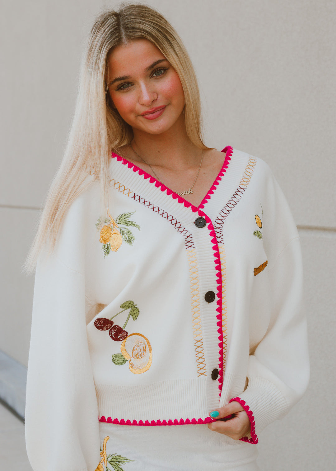 cream cardigan 